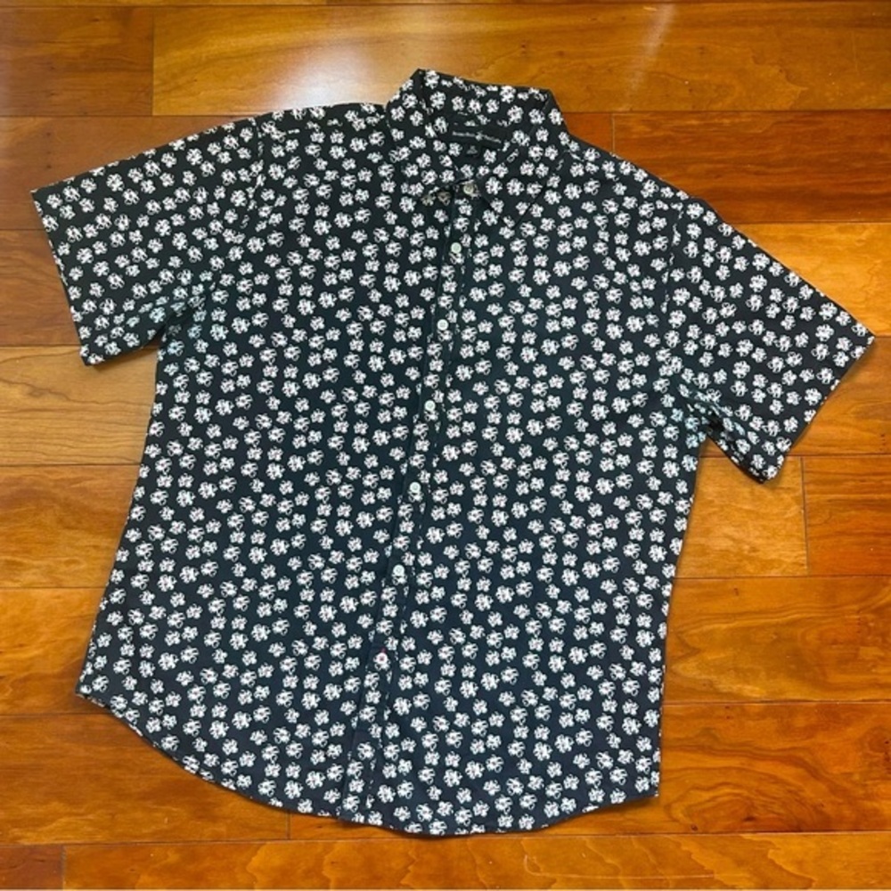 Abstract Floral Button Down Shirt